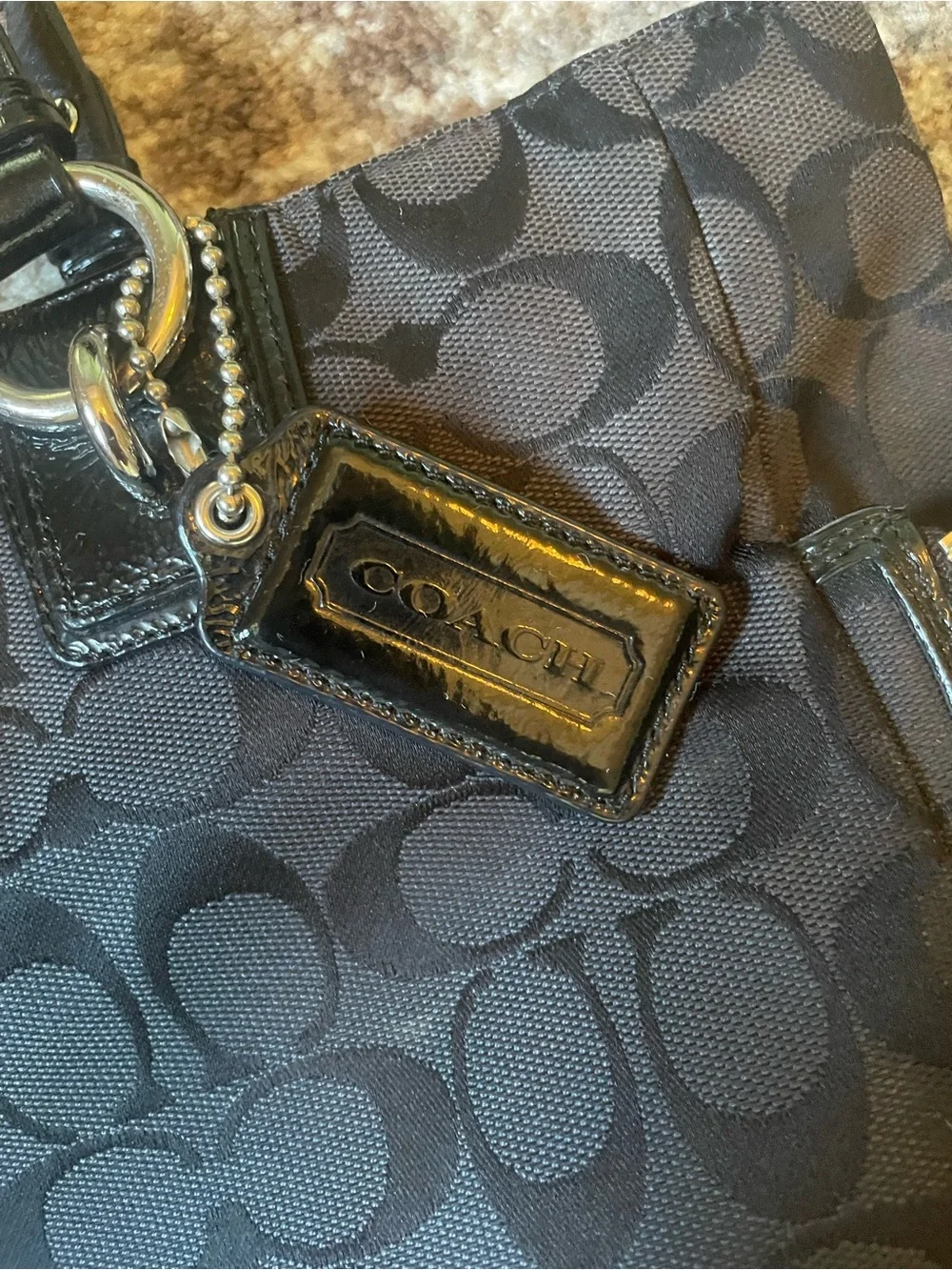 COACH Gallery Signature Black Tote Bag